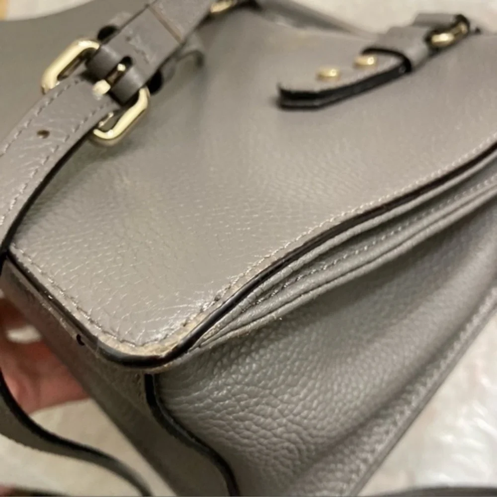 Kate Spade New York gray pebbled leather mulberry street lose satchel bag